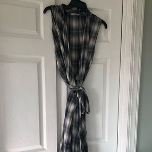 VINCE wrap flannel dress